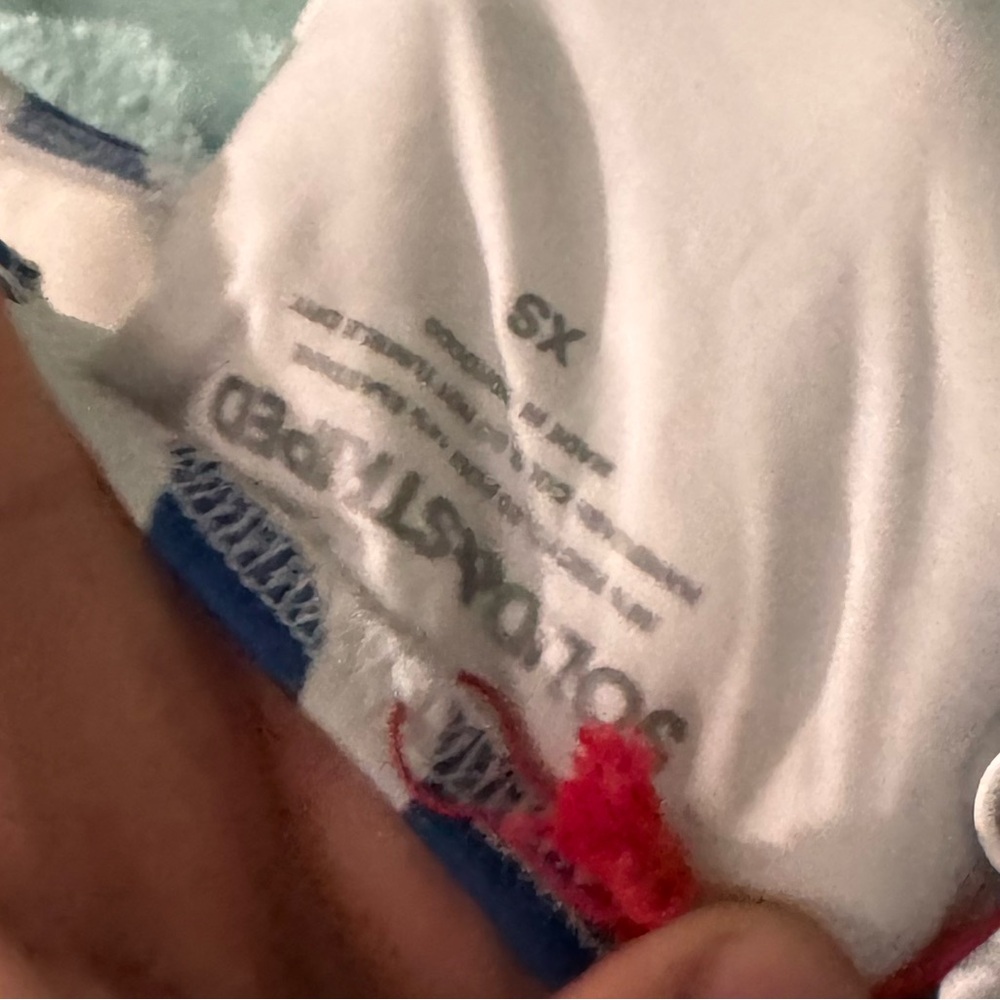 Solid & Striped White And Blue Patterned One-Piec… - image 6